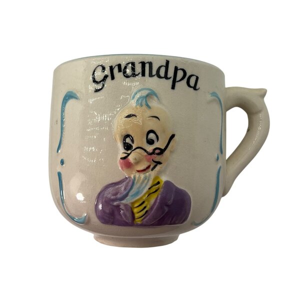 Vintage Ucagco Ceramics Made Japan Grandpa Coffee Mug Hand-Painted 1950's - Picture 2 of 9